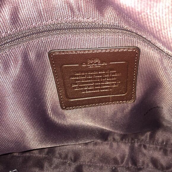 COACH Edie Oxblood Studded Soft Leather Triple Section Shoulder Bag w/ Turn Lock - Picture 13 of 17